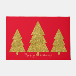 モダン黄金きらめく樹 ドアマット