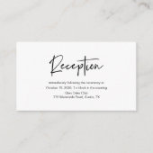 モダン黒いカジュアルエレガンス、ウェディングレセプション エンクロージャーカード (正面)