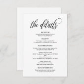 モダン黒い脚結婚本、我々の詳細 エンクロージャーカード (正面/裏面)