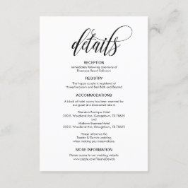 モダン黒い脚結婚本、我々の詳細 エンクロージャーカード