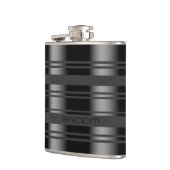 モダン黒とグレーのストライプパターン フラスク (左)