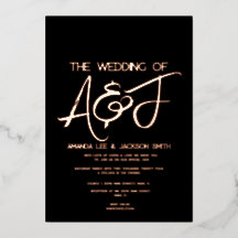 モダン黒とバラの金ゴールド結婚