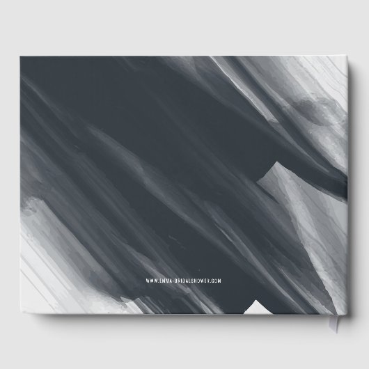 モダン黒と灰色のブラシストローク ゲストブック (裏面)