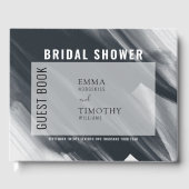 モダン黒と灰色のブラシストローク ゲストブック (正面)