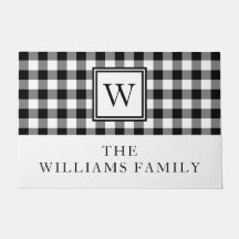 モダン黒と白のプレイドファミリ名