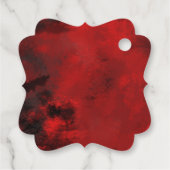 モダン黒と赤の芸術的抽象芸術結婚 フェイバータグ (裏面)