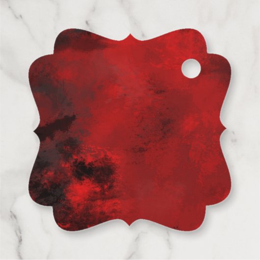 モダン黒と赤の芸術的抽象芸術結婚 フェイバータグ (裏面)