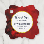 モダン黒と赤の芸術的抽象芸術結婚 フェイバータグ (正面)