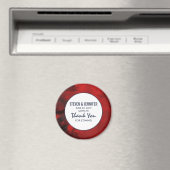 モダン黒と赤の芸術的抽象芸術結婚 マグネット (インサイチュ (食洗機))