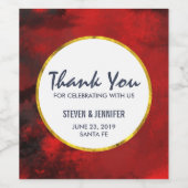 モダン黒と赤の芸術的抽象芸術結婚 ワインラベル (シングルラベル)