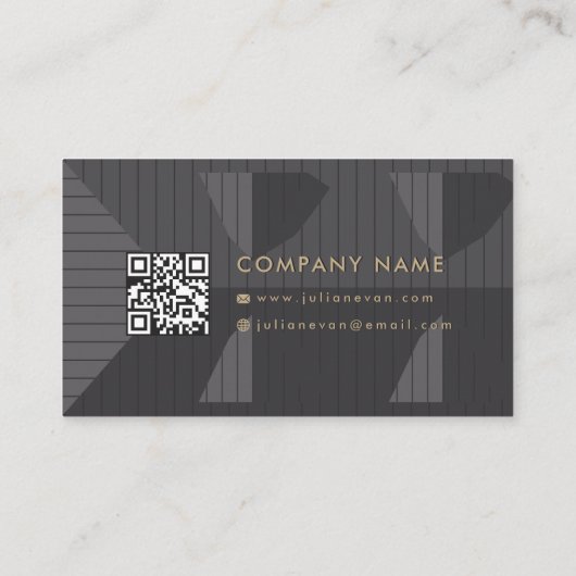 モダン黒と金ゴールドの屋根建築修復 名刺 (裏面)