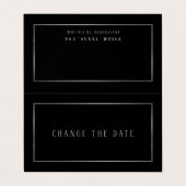 モダン黒と銀の日付カードの変更 名刺 (外部フラット)