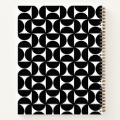 モダン黒のミッドセンチュリー幾何形状 ノートブック (裏面)