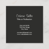 モダン黒の幾何学的パターン スクエア名刺 (裏面)