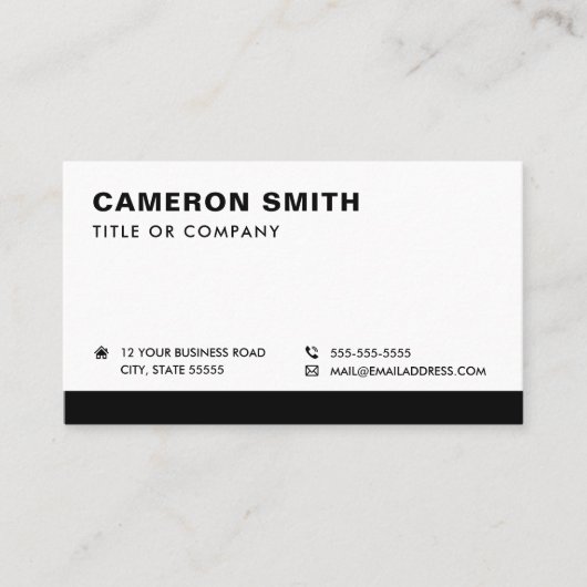 モダン黒または任意の色のロ縁どロのソーシャルメディア 名刺 (正面)