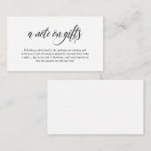 モダン黒エレガントフォント、贈り物に関するメモ エンクロージャーカード (正面/裏面)