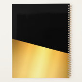 モダン黒エレガント及び金ゴールドプロフェッショナルプランナー プランナー手帳 (裏面)