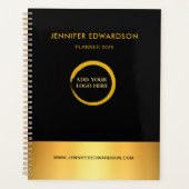 モダン黒エレガント及び金ゴールドプロフェッショナルプランナー プランナー手帳 (正面)