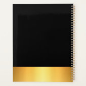 モダン黒エレガント及び金ゴールドプロフェッショナルプランナー プランナー手帳 (裏面)