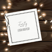 モダン黒カミニマルスタマイズ文字白 スタンダードカクテルナプキン