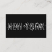 モダン黒シックファッションスタイルリストスクリプト署名 名刺 (正面)