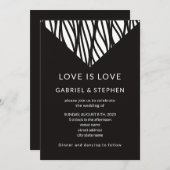 モダン黒シンプルタイポグラフィゲイ結婚 招待状 (正面/裏面)