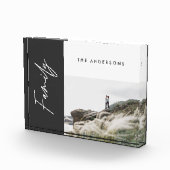 モダン黒シンプルミニマル写真家族ギフト フォトブロック (右)