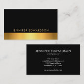 モダン黒シンプル色金ゴールドプロフェッショナル 名刺 (正面/裏面)