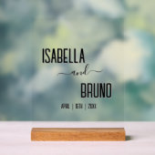 モダン黒スタイリッシュパーソナライズされた文字結婚ズ アクリルサイン (ニュートラル)