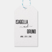 モダン黒スタイリッシュパーソナライズされた文字結婚ズ ギフトタグ (裏面)