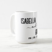 モダン黒スタイリッシュパーソナライズされた文字結婚ズ コーヒーマグカップ (正面左)