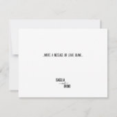 モダン黒スタイリッシュパーソナライズされた文字結婚ズ サンキューカード (裏面)