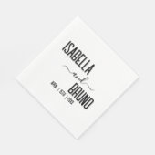 モダン黒スタイリッシュパーソナライズされた文字結婚ズ スタンダードランチョンナプキン (角)