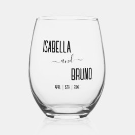 モダン黒スタイリッシュパーソナライズされた文字結婚ズ ステムなしワイングラス