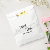 モダン黒スタイリッシュパーソナライズされた文字結婚ズ フェイバーバッグ (封をした状態)