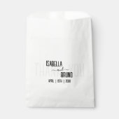 モダン黒スタイリッシュパーソナライズされた文字結婚ズ フェイバーバッグ (正面)