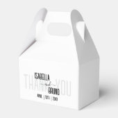 モダン黒スタイリッシュパーソナライズされた文字結婚ズ フェイバーボックス (裏面サイド)