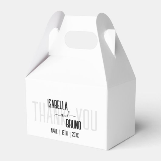 モダン黒スタイリッシュパーソナライズされた文字結婚ズ フェイバーボックス (裏面サイド)