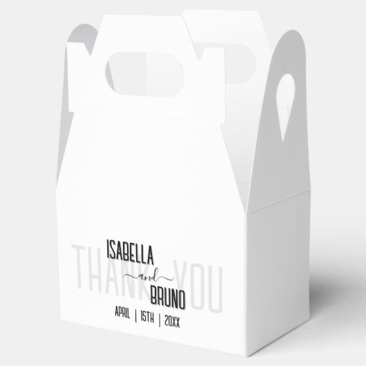 モダン黒スタイリッシュパーソナライズされた文字結婚ズ フェイバーボックス (オープン)