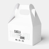 モダン黒スタイリッシュパーソナライズされた文字結婚ズ フェイバーボックス (正面サイド)