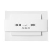 モダン黒スタイリッシュパーソナライズされた文字結婚ズ 招待状ベリーバンド (正面例)