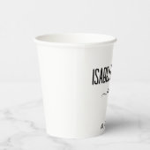 モダン黒スタイリッシュパーソナライズされた文字結婚ズ 紙コップ (右)