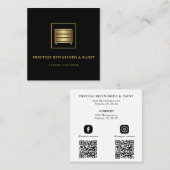 モダン黒スタイリッシュプロフェッショナル スクエア名刺 (正面/裏面)