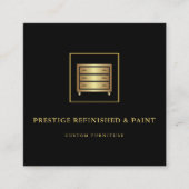 モダン黒スタイリッシュプロフェッショナル スクエア名刺 (正面)