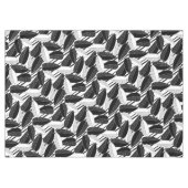 モダン黒ストライプのフィッ葉クスプリントp テーブルクロス (正面(横))