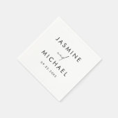 モダン黒パーソナライズされた結婚文字 スタンダードカクテルナプキン (角)