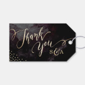 モダン黒フェイク金ゴールド感謝していK ギフトタグ (正面(横))