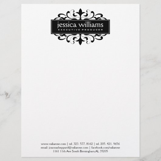 モダン黒フレームヴィンテージアクセント レターヘッド (正面)