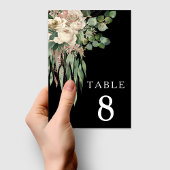 モダン黒フローラ結婚ズ テーブルナンバー