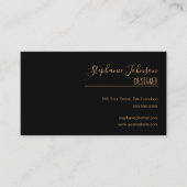 モダン黒ミニマル字と金ゴールド書 名刺 (正面)